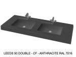 Plan vasque lavabo sur mesure : L 120 à 201 x P 40 à 51 cm, finition lisse mate, 10 couleurs au choix, Anti bactérien, résine Akrytan® teinté dans la masse, Livraison Offerte.